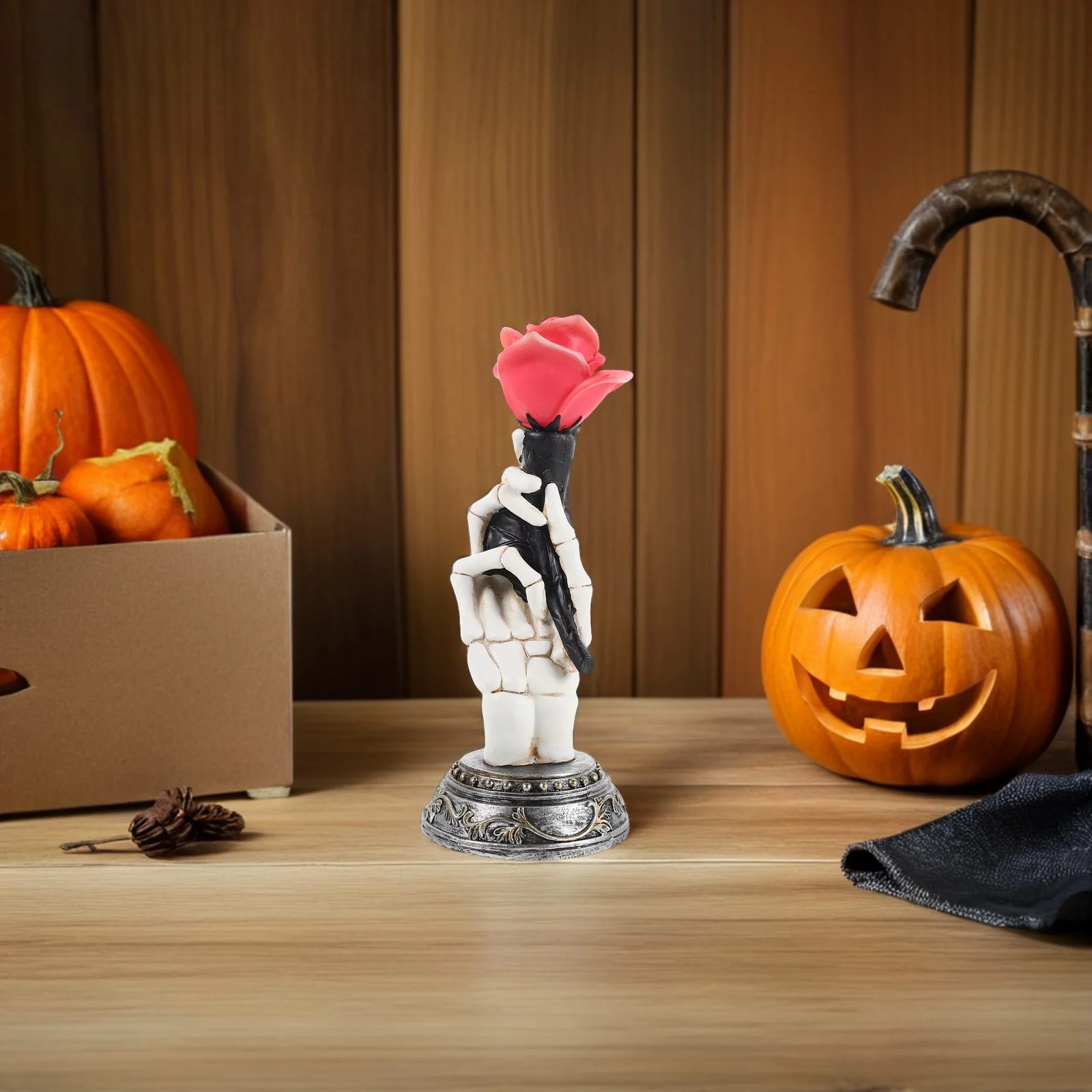 

Halloween Hand Bone Decoration Lamp Gothic Bedroom Day of The Dead Decorate Epoxy Resin Rose Valentine Night Light Home