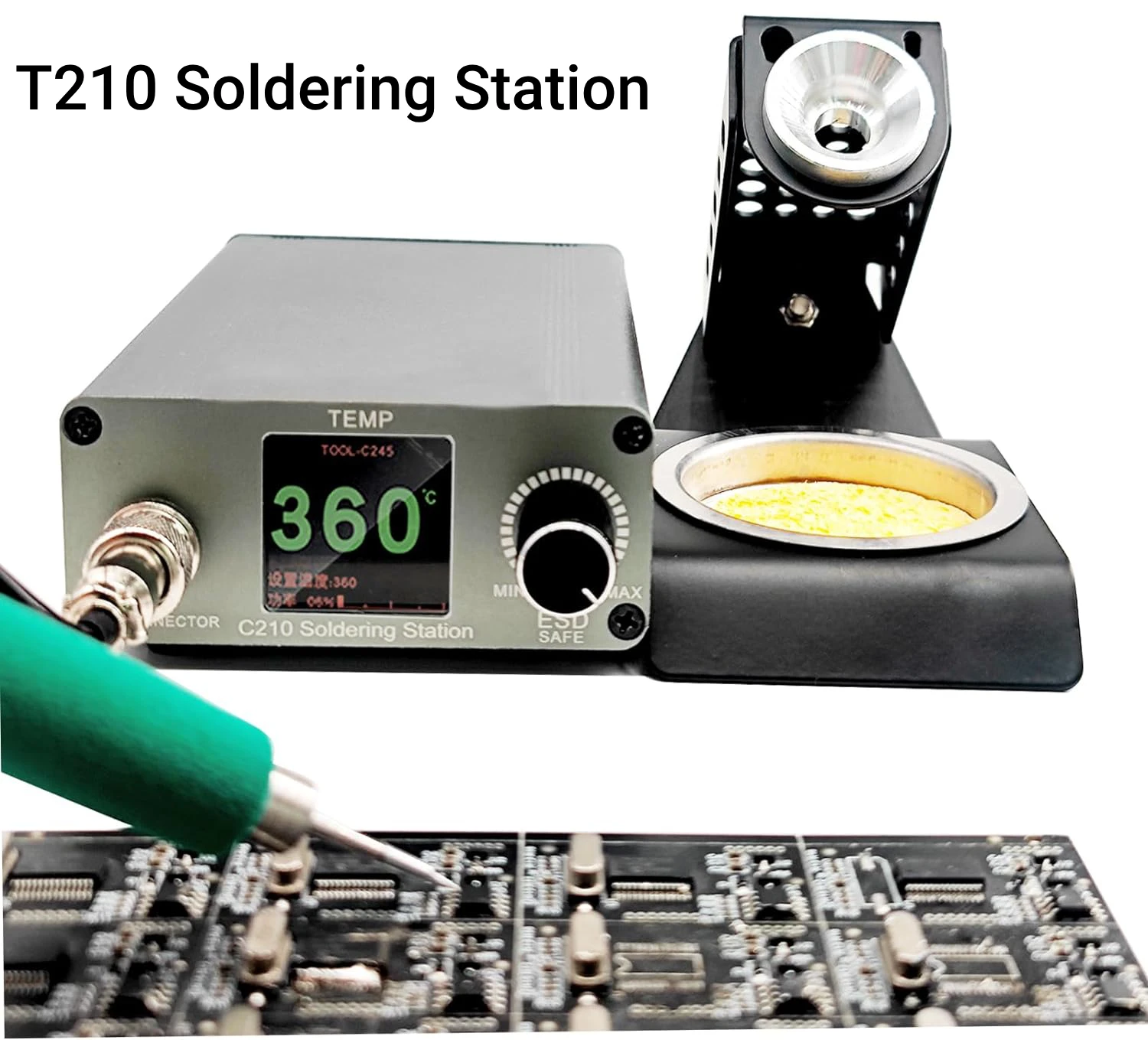 

YUANPIN T210 Electronics Soldering Station 75W LED Display Digital JBC Soldering Iron Quick Heating Mobile Phone Repair Tool