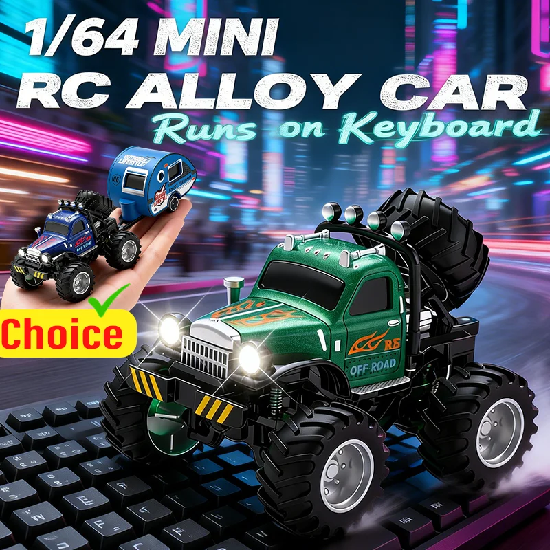 Vehículos Todoterreno a Escala 1/64 con Múltiples Velocidades y Luces, Control de Precisión de 2.4GHz, Simulación, Caja Colgante, Juguetes de Aventura 4WD