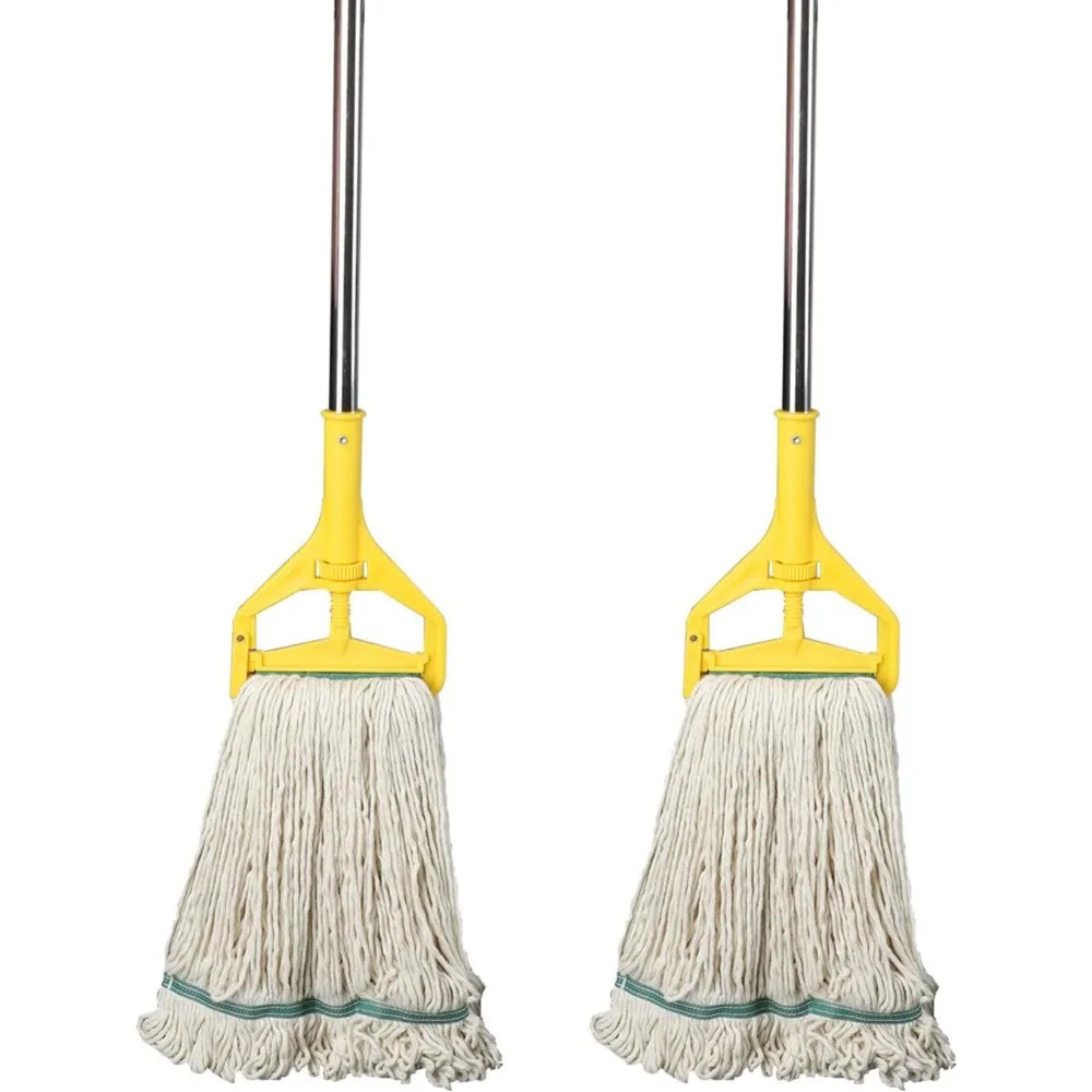 

Heavy Duty Commercial Wet Mop with Stainless Steel Pole, 67-Inch, 2-Pack for Industrial Cleaning