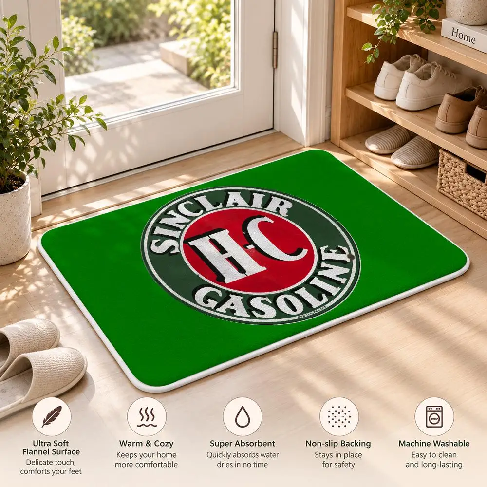 S-Sinclair Motor Oil LOGO Floor Mat Flannel Rug Soft Non Slip Door Mat For Bathroom Bedroom Kitchen Living Room Home Decor