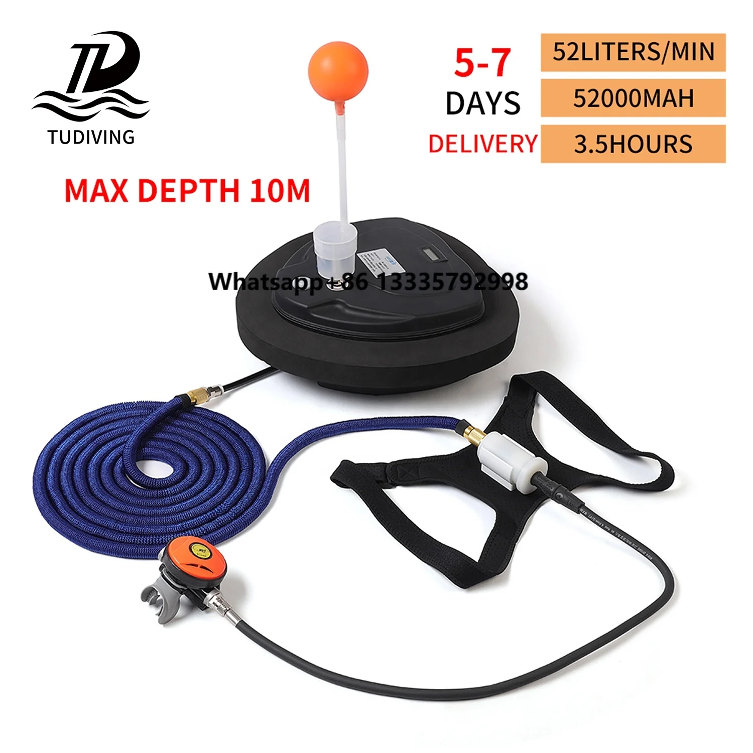 

TUDIVING CE Hot Sale Dive 10M Z270 Breathing 3.5Hours Upgraded Outdoor Water Sport Equipment Underwater Mobile Diving Ventilator