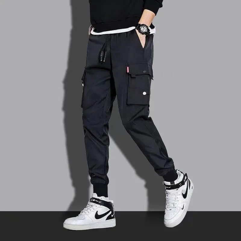 남녀 공용 핫 용수철 및 여름 작업 바지, 트렌디 브랜드, 루즈한 오버사이즈 캐주얼 바지, 남학생용 레깅스 f 