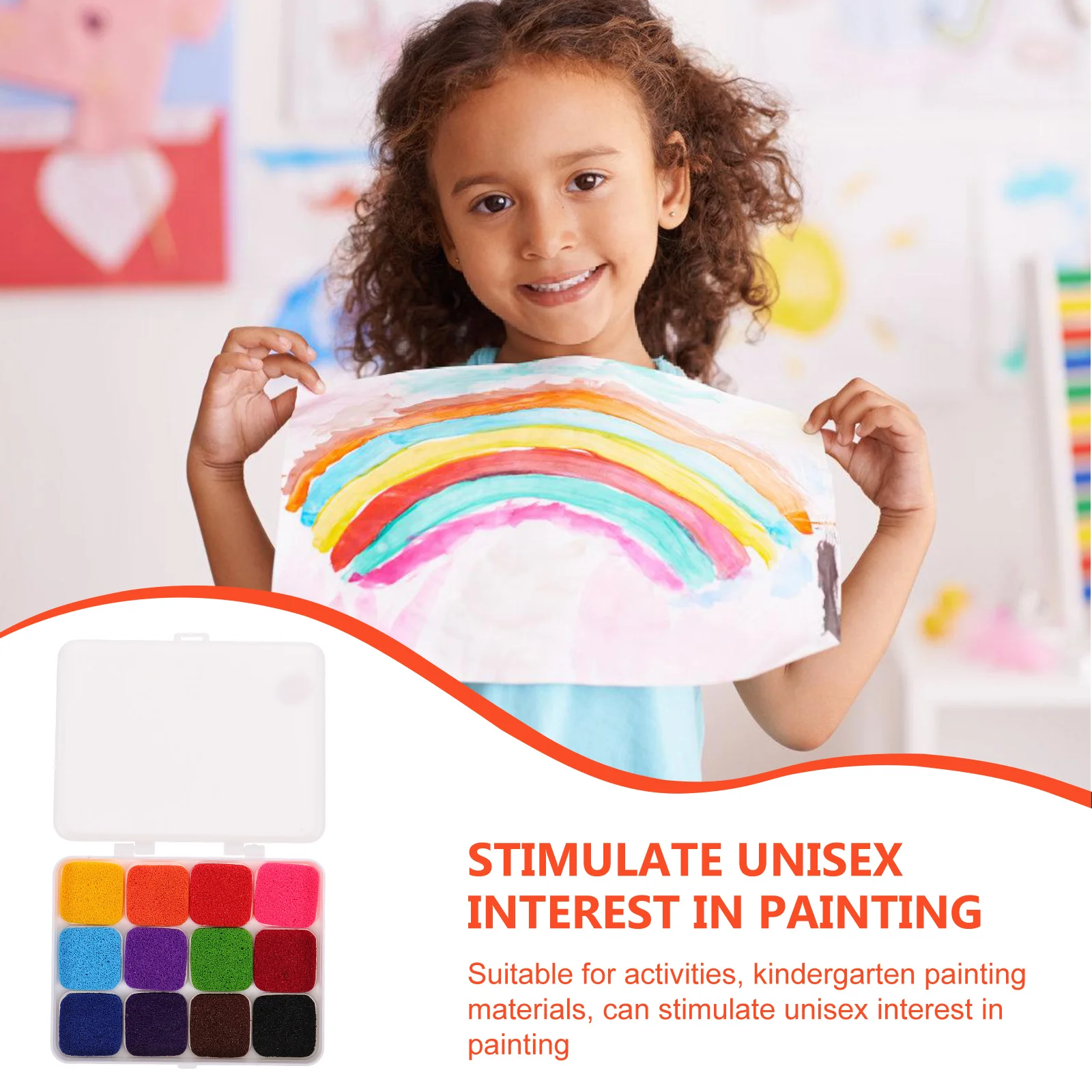 

1 Set Colorful Finger Ink Pad Washable Bright Ink For Painting Diy Crafts Kindergarten Art Activities Multi-Function Rainbow