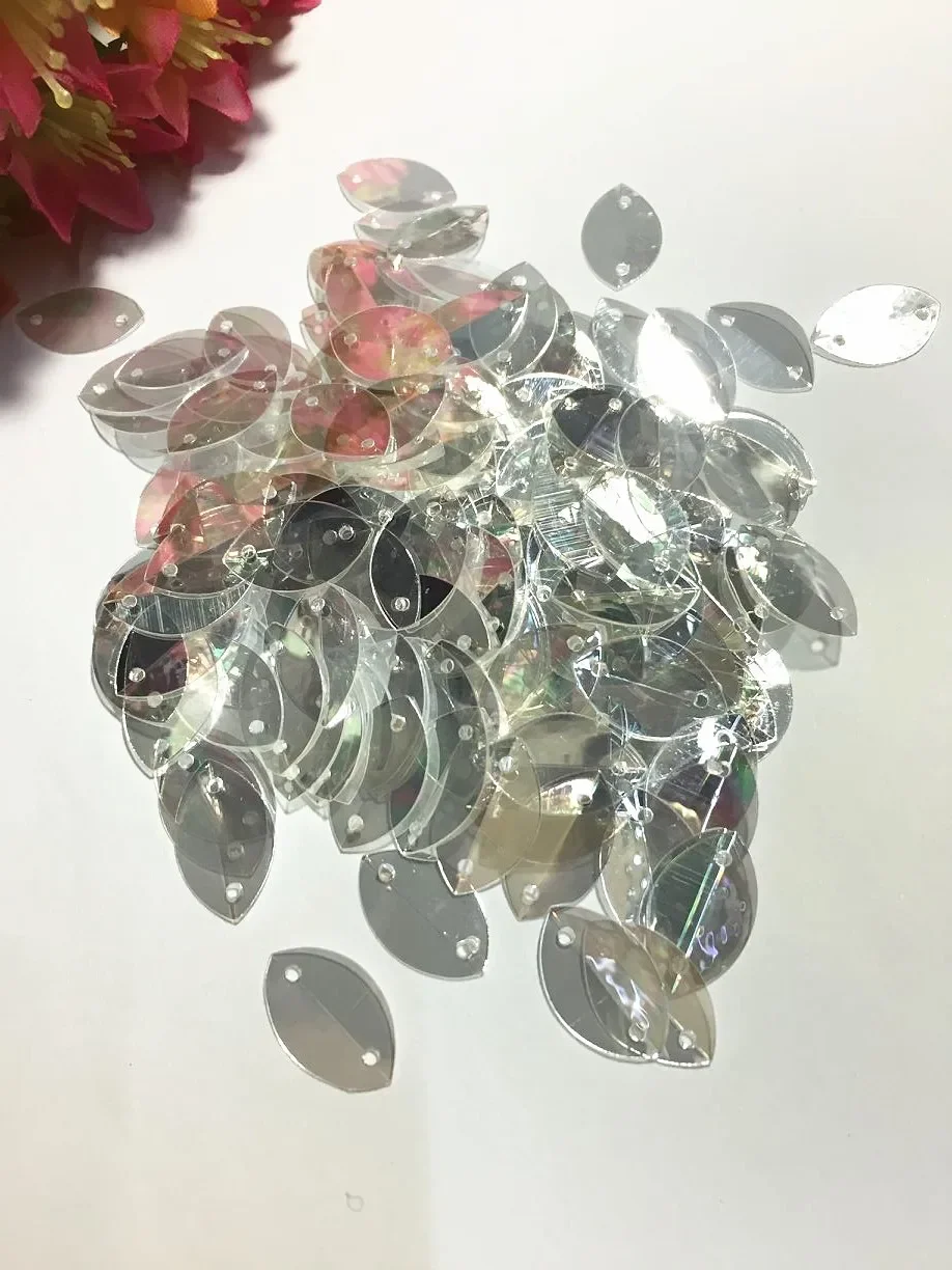 800pcs 9*15mm Cup Oval Folded Sequins For Crafts Loose Paillettes Sewing,Wedding,Kids DIY Garment Silver Gold Green