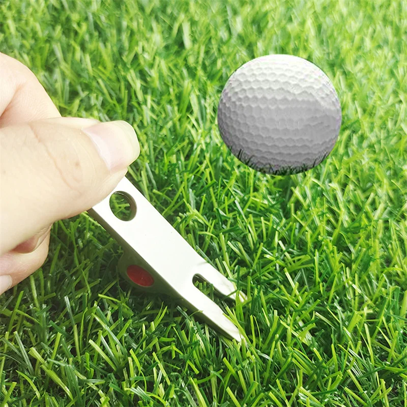 Durável Zinc Alloy Golf Ball Fork, Pivot Repair Tool, Compatível, Portátil, Golf Divot Tools