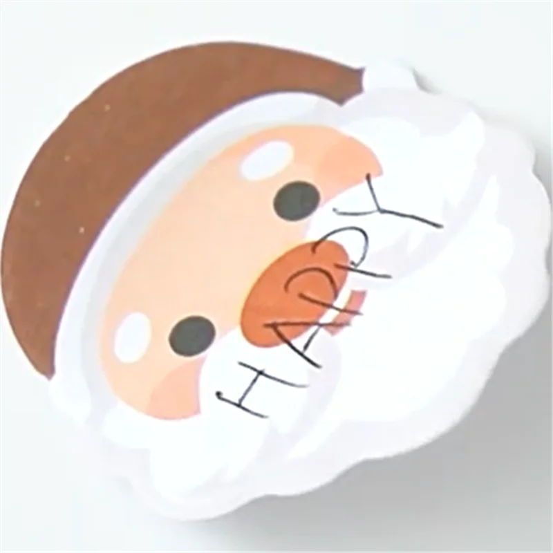 2PCS DIY Can Stick on Paper Ins Shaped Christmas Themed Cartoon Style Sticky Notes Cute N times Message Stickers
