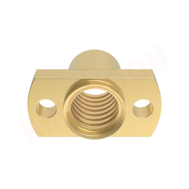 Accessories for 3D Printer H Type Double Trimmed Flange T8 Screw Nut Pitch 2mm Lead 2/8mm Brass
