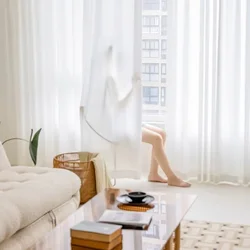 310cm Height White Sheer Curtain Ready MadeTulle Curtain Transparent Tulle Curtain for Living Room Bedroom Custom Made Drapes