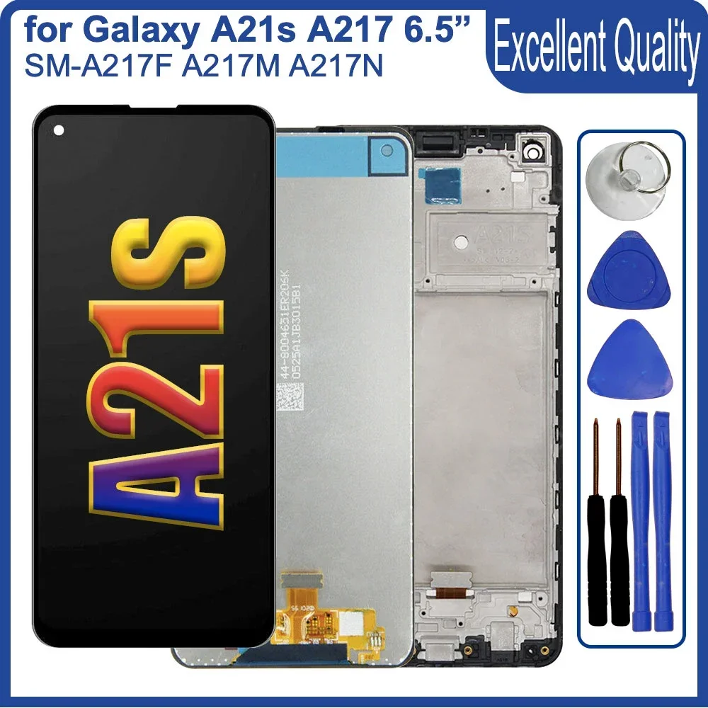 6.5\'\' Tested LCD for Samsung Galaxy A21S A217 LCD Display Touch Screen Parts Replacement for Samsung A21S A217F A217M Display