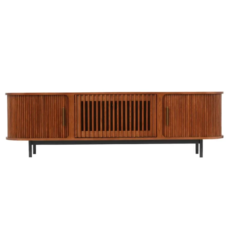 

High quality TV cabinet luxury walnut solid wood simple style living room