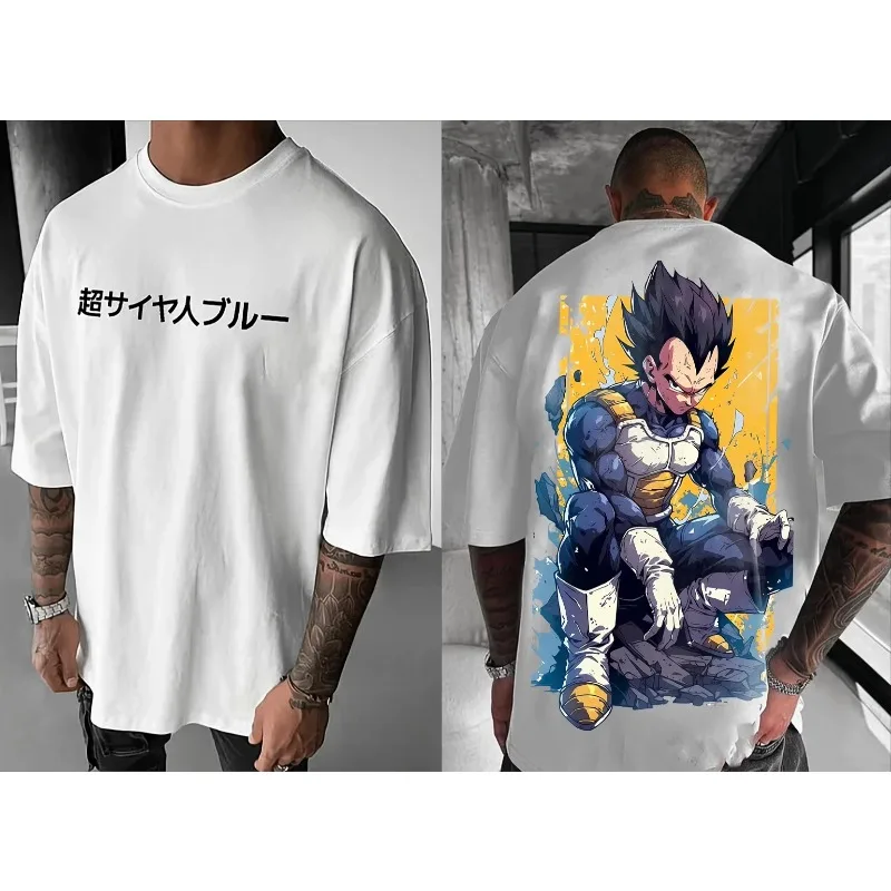 เสื้อยืดลายการ์ตูนดราก้อนบอล เวเจต้า สำหรับฤดูร้อน รุ่นใหม่ สไตล์อเมริกัน ทันสมัย ใส่ได้หลายโอกาส ทรงหลวม สบายๆ เสื้อแขนสั้นสำหรับผู้ชายและเด็ก