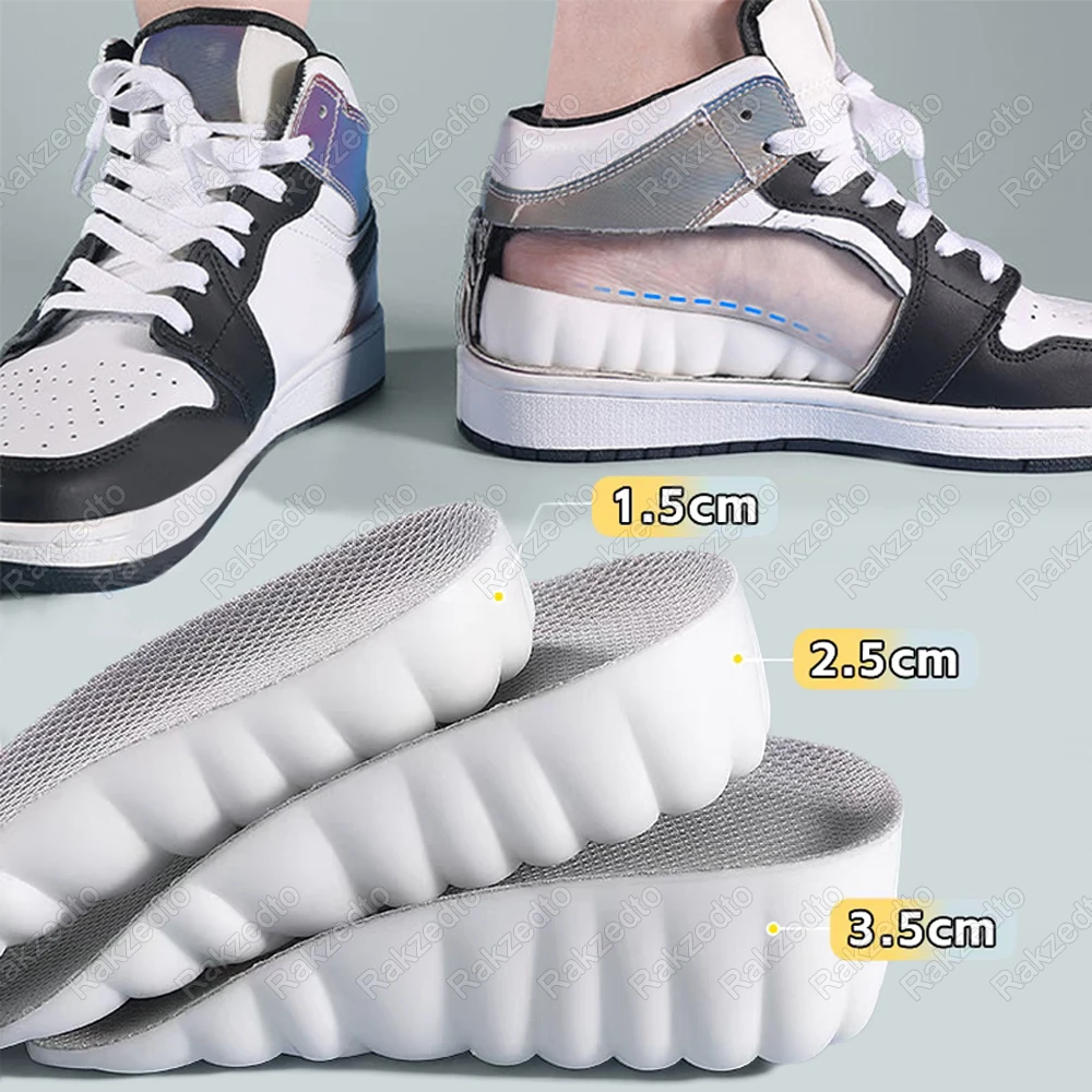 EVA-Memory-Schaum-Einlegesohlen, Höhenerhöhung für Herren und Damen, Schuhe, Fersenlift-Einlagen für Turnschuhe, Komfortsohle mit Fußgewölbeunterstützung, Einlegesohle