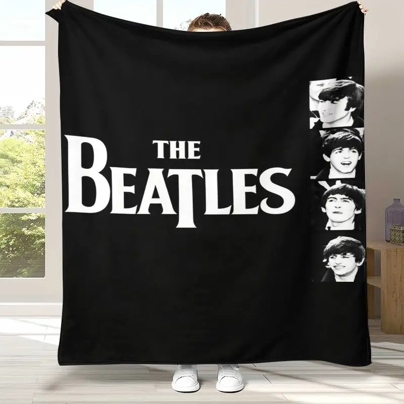 Vintage Fab Four The B-Beatles Abbey Road Rock Band Flannel Throw Blanket,Cozy Warm Blanket for Bed,Sofa,Living Room,Home Decor
