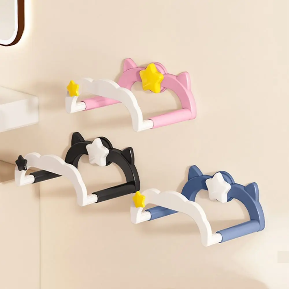 Plastic Wall-Mounted Storage Rack Multifunctional Waterproof Bathroom Tissue Box Great Load Bearing Telescopic