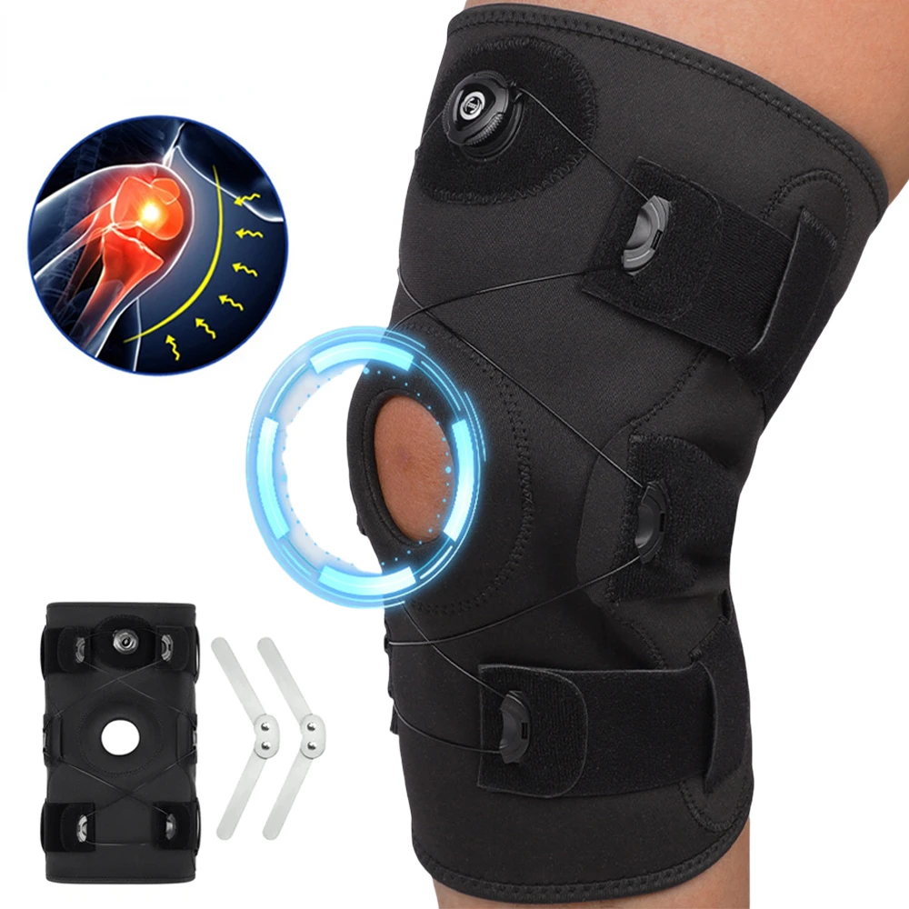 1PC Adjustable Hinged Knee Brace Support with Hinges & Built-in Side Stabilizers - Meniscus Tear,ACL MCL Injury,Surgery Recovery