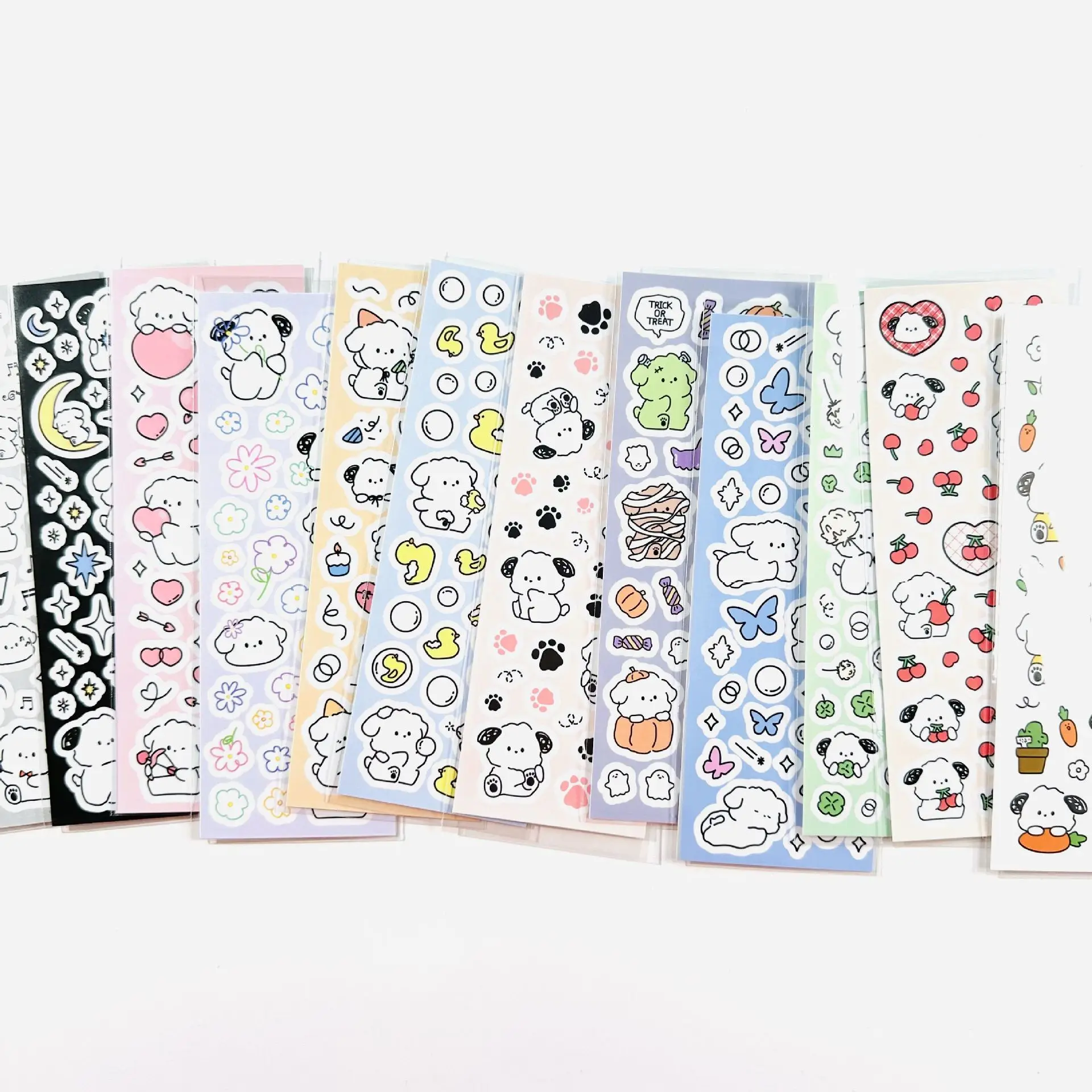 Korean Cartoon Little White Dog Gooka Sticker Ins Dumb Film Cute Hand Account Small Card Album DIY Decorative Sticker