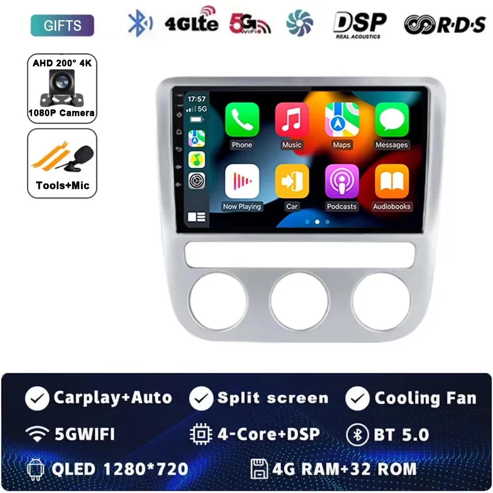 Android 15 autoradio multimedia 4G WIFI Carplay GPS navigatie voor Volkswagen VW Scirocco EOS 2009 2010 2011 2012 2013 2015 2016