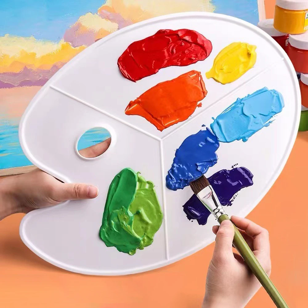 Aquarell Palette Oval Palette kinder Studenten Künstler Malerei Kunststoff Palette Pigment Fach DIY Graffiti Kunst Liefert Ganze