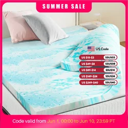 JHK 2-3 Inch Gel Memory Foam Mattress Topper Full Size Cooling Mattress Soft and Breathable Bed Topper School Bedroom Furniture