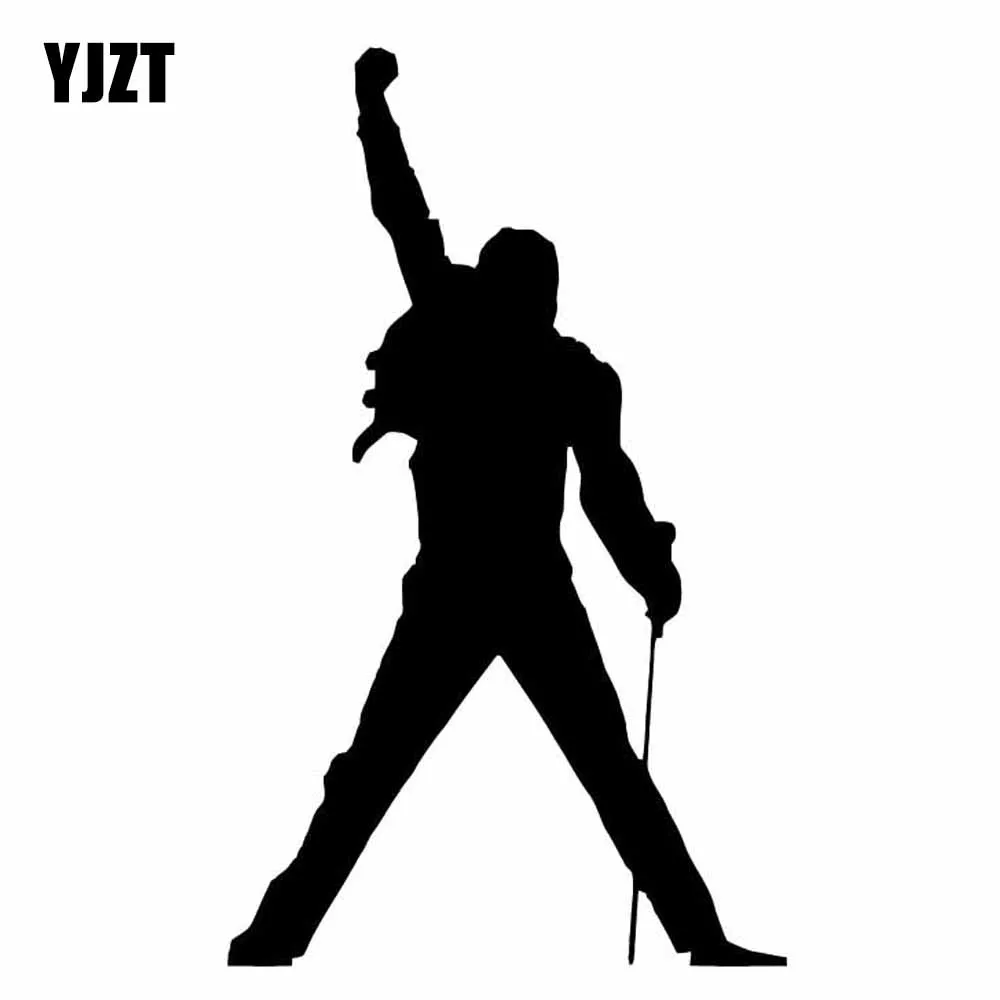 YJZT 7.9CM*13CM Music Rock Freddie Mercury Decal  Vinyl Car Sticker Black/Silver C3-0582