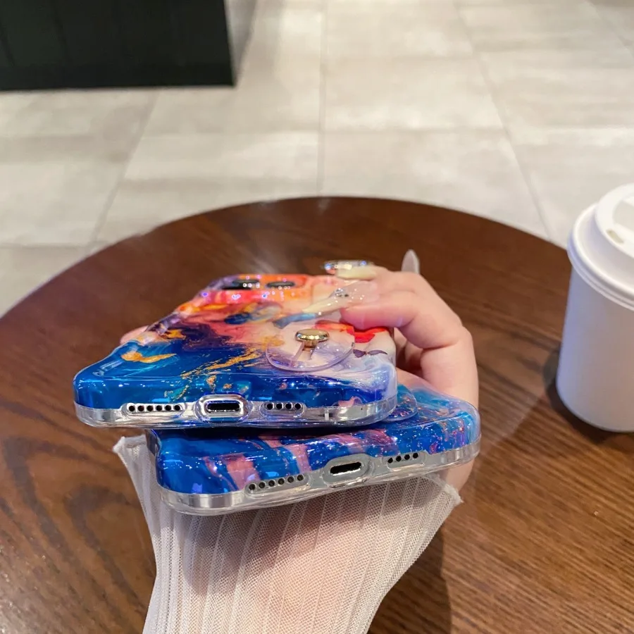 حامل معصمه، تويست - فراشة بلاتينية واحدة، فراشة بلاتينية متعددة لهاتف أبل 16 15 14 13 12promax حافظة هاتف جديدة