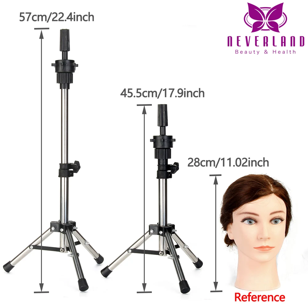 Adjustable Wig Tripod Berdiri Rambut Manekin Kepala Pelatihan Pemegang Mini Hairdressing Clamp Rambut Wig Berdiri Pemegang untuk Memotong Rambut