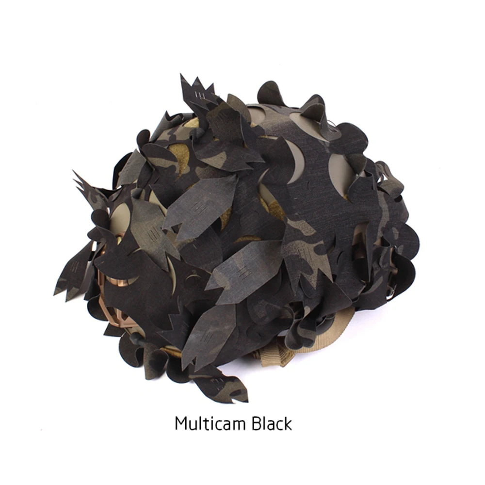 Tactical PREDATOR GHILLIE Helmet Cover Camouflage Cloth 3D Camo Net OT20