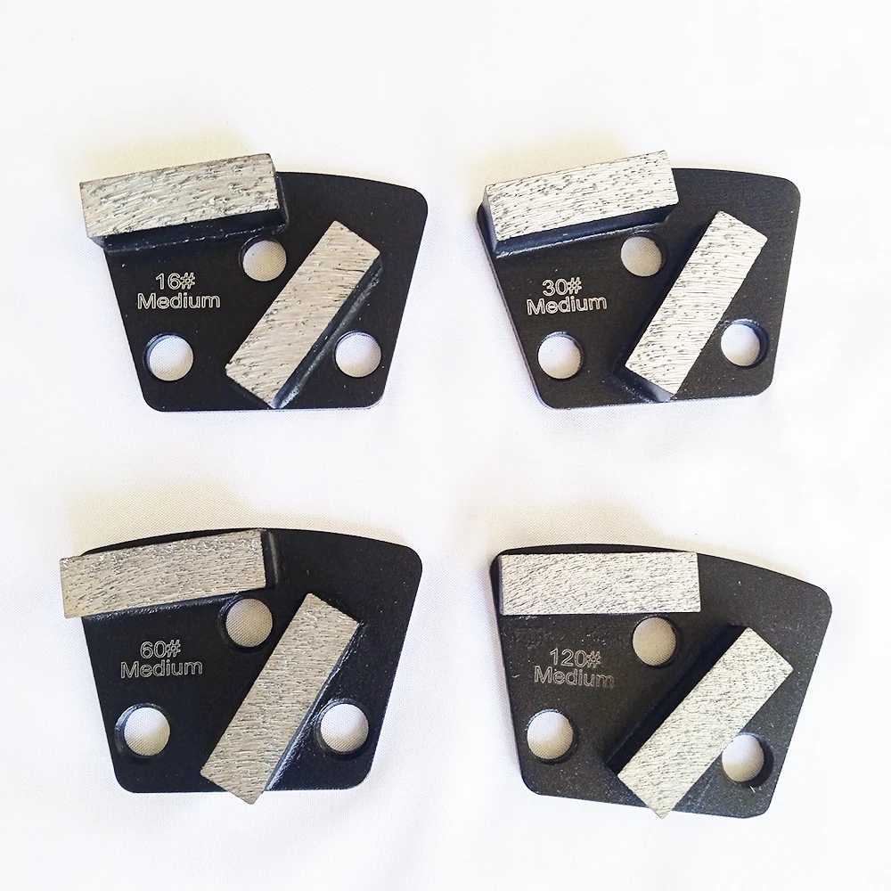 Trapezoid Sintered Diamond Segment Metal Grinding Disc 3 Hole General Block Wheel Abrasive For Epoxy  Concrete Floor