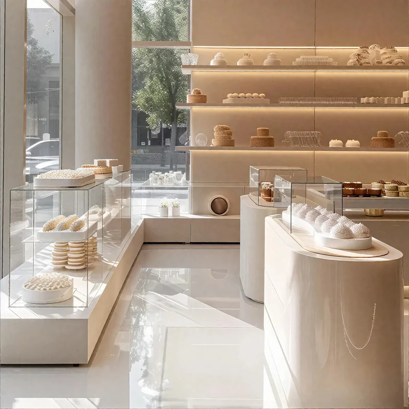 custom.DI HAO Premium Commercial Bakery Display Cabinet Temperature Control Heavy Duty Construction LED Lighting Brown Sho