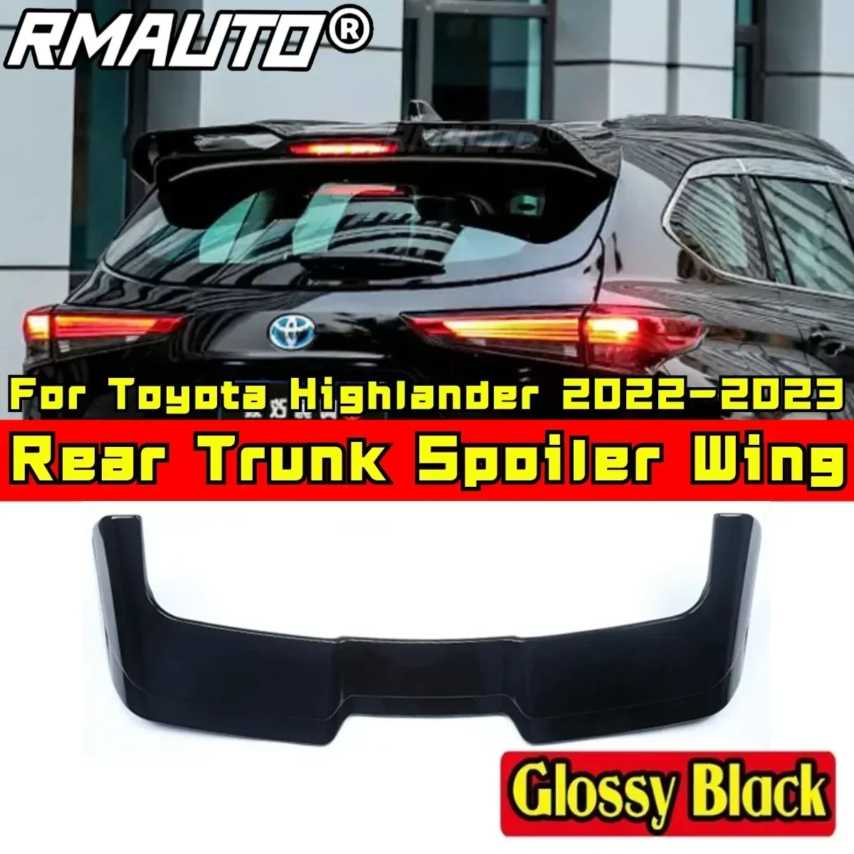 

Car Rear Roof Spoiler Body Kit ABS Plastic Car Rear Wing For Toyota 4th Generation Highlander Spoiler 2022 2023 Car Accessories