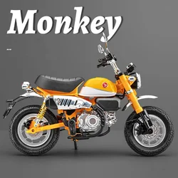 Modèle de moto de sport en alliage moulé sous pression pour enfants, Honda Monkey 125, course de rue, simulation, son, lumière, jouets, cadeau, 1:12