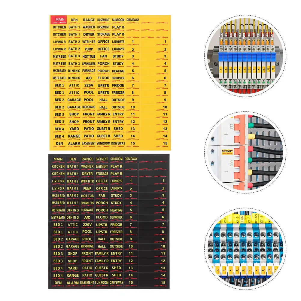 

10 Sheets Self-Adhesive Electrical Circuit Breaker Labels for Fuse Box Breaker Panel Identification Stickers Fuse Box Labels