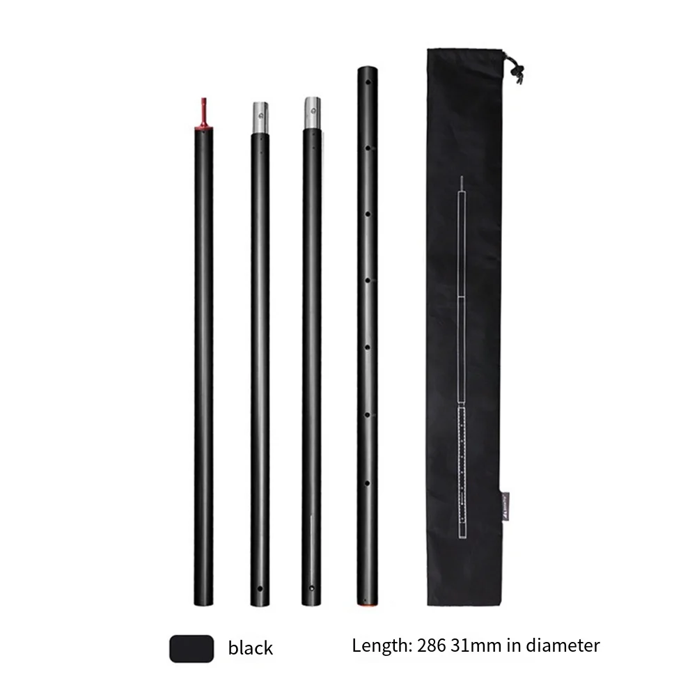 

Foldable Tent Pole Diameter 31MM Adjustable Awning Pole Compact Storage Option Four Section Pole Lightweight Aluminum Structure