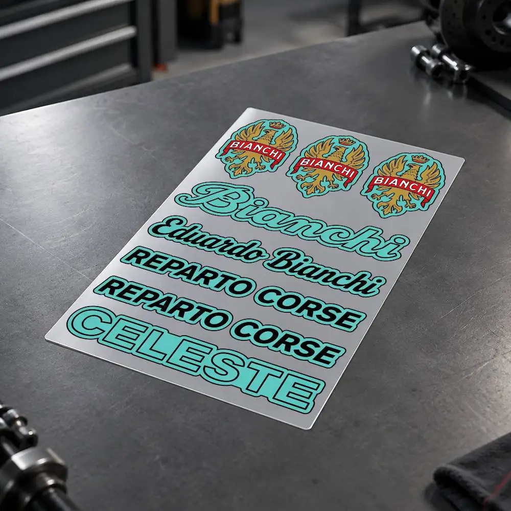 B-BIANCHI Custom Motorcycle Sticker Kit Reflective Decal Set For Helmet Tank Fairing Body Graphics