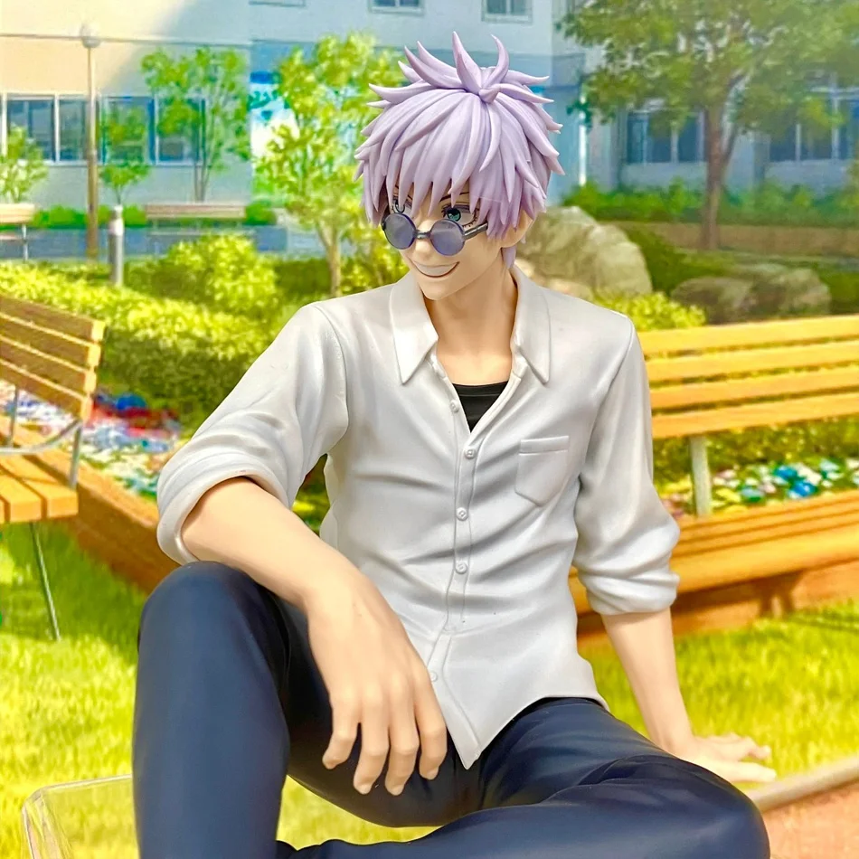 Satoru Gojo Statua Jujutsu Kaisen Figura Geto Suguru Postura seduta Action Figures Prison Realm Anime Modello PVC Ornamento Giocattolo