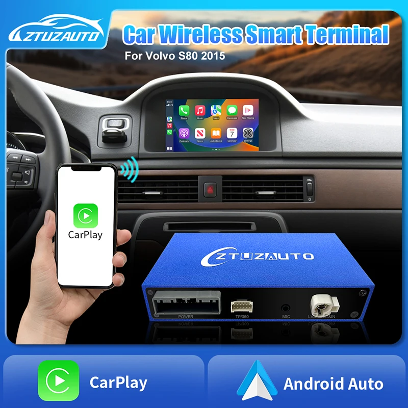 Wireless CarPlay for Volvo S80 2015 Android Auto Interface Mirror Link AirPlay Multimedia USB Navigation Support Rear Camera