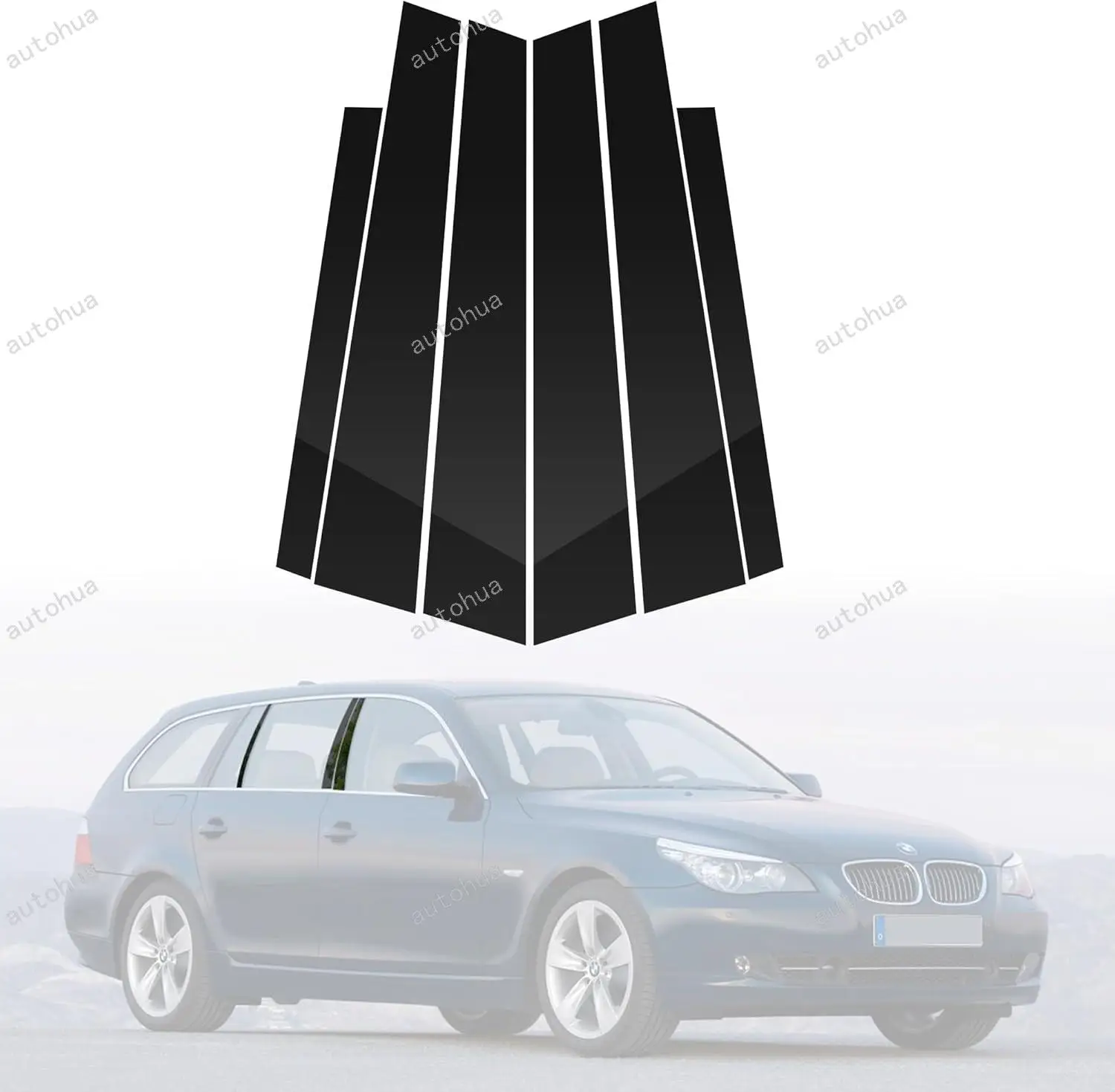 

Door Pillar Post Trim for BMW F10 F18 2011-2017 Side Door Pillar Anti Scratch Glossy PC Stickers Cover Moldings 6-pcs