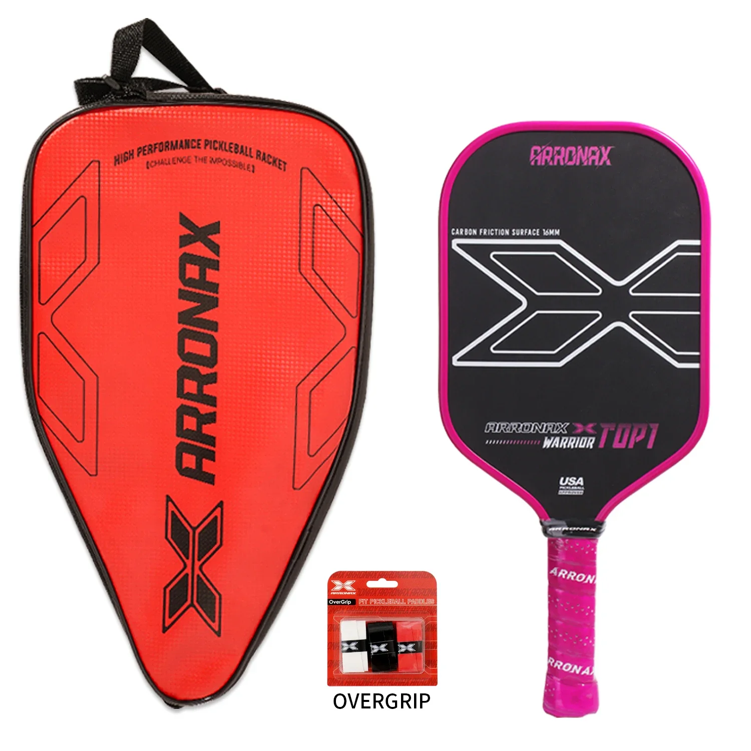 ARRONAX USAPA Approved Thermoformed Unibody T700 Raw Carbon Fiber Pickleball Paddle Spin Textured Surface With Foam Edge