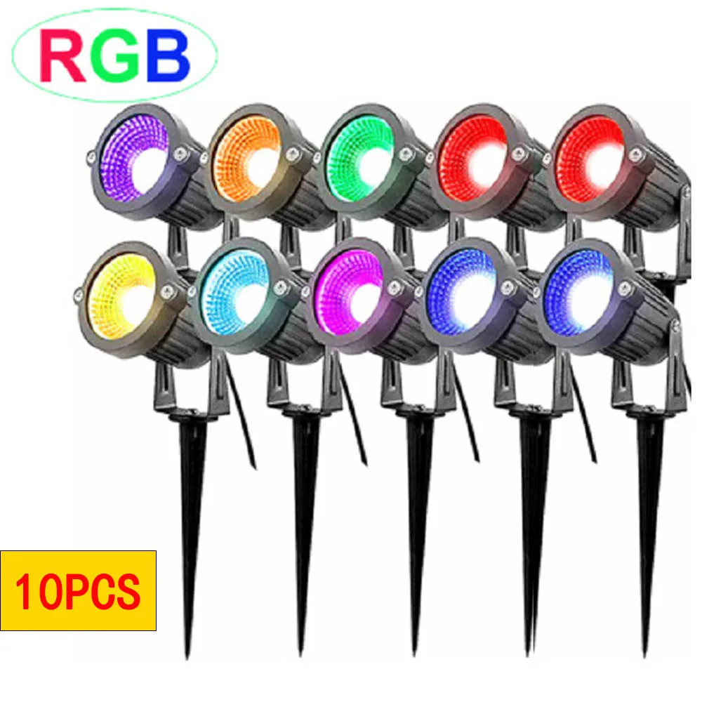 

10Pcs LED Garden Lawn Lamp Waterprof AC220V 110V 12W 10W 7W 5W 3W DC12-24V Outdoor Spike Light Path Landscape IP65 Spot Bulbs