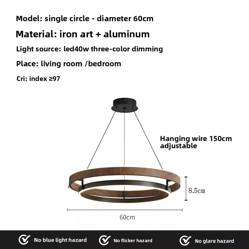 Système de lustre en bois grainé Wabi-Sabi pour toute la maison, double couleur mi-siècle pour la ma