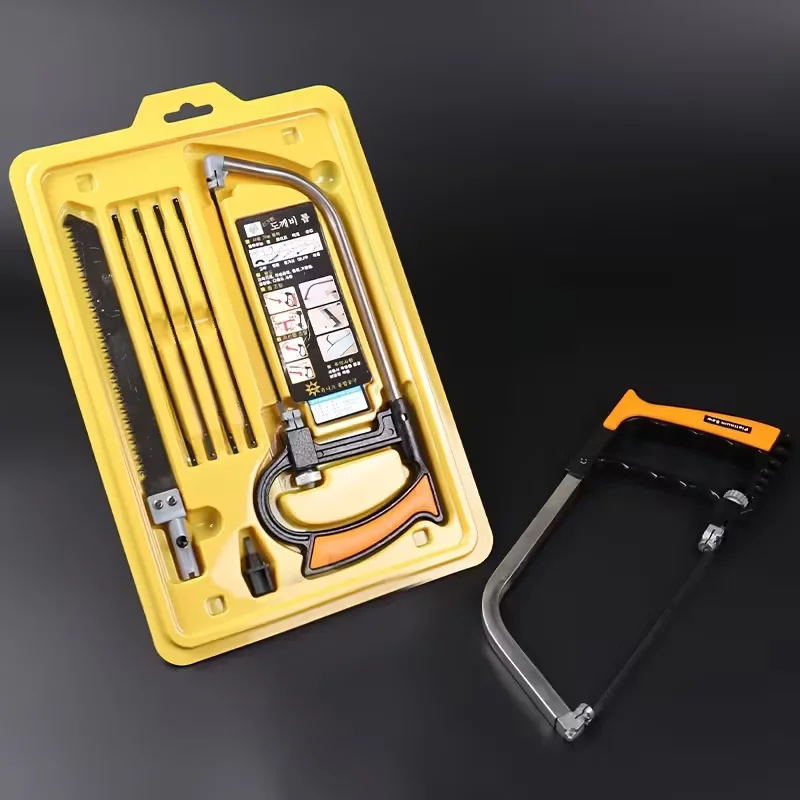 8in1 المنشار متعدد الأغراض اليد لتقوم بها بنفسك الصلب المنشار المعدني الخشب الزجاج المنشار عدة 6 شفرات النجارة تشغيل المعادن نموذج هواية أداة