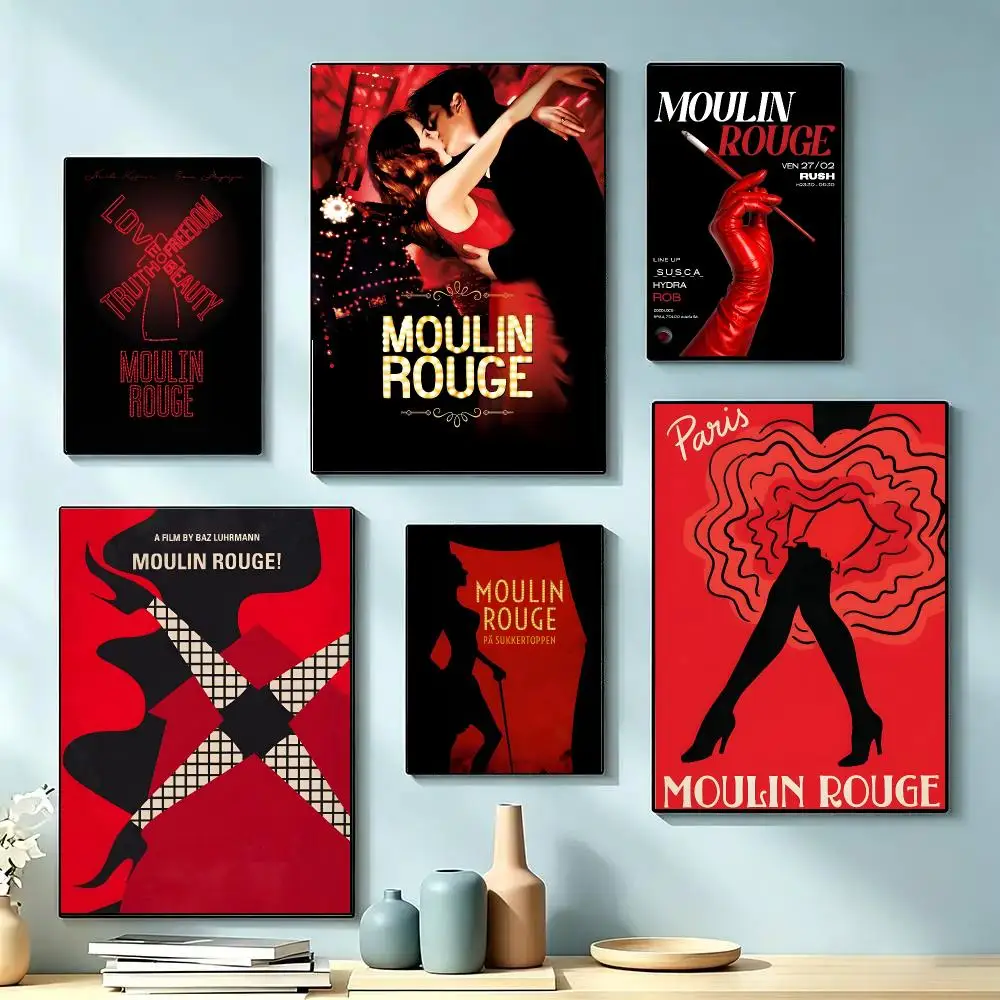 Classics Love Movie M-Moulin Rouge Poster Decorative Wall Art Stickers Mural For Home Living Room Hallway Decor Gift