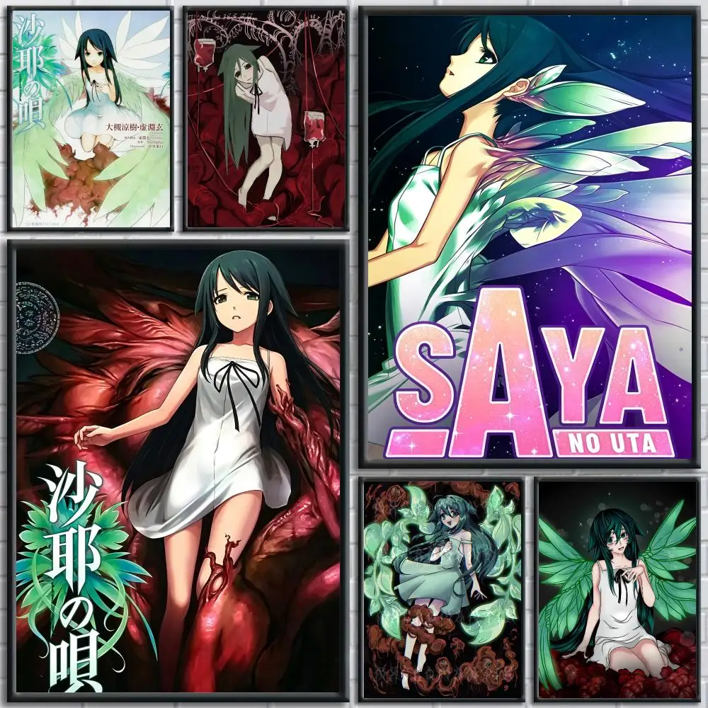Anime T-The Song of Saya Poster Canvas Wall Art Prints for Bedroom Living Room Office Interior Hanging Display Gift