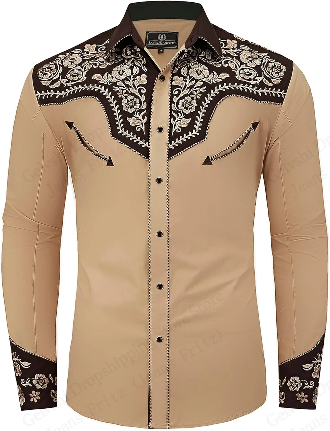 

Vintage Style 3D Print Shirt Western Cowboy Shirt For Men Women Fashon Casual Button Down Long Sleeve Shirt Floral Design Blouse