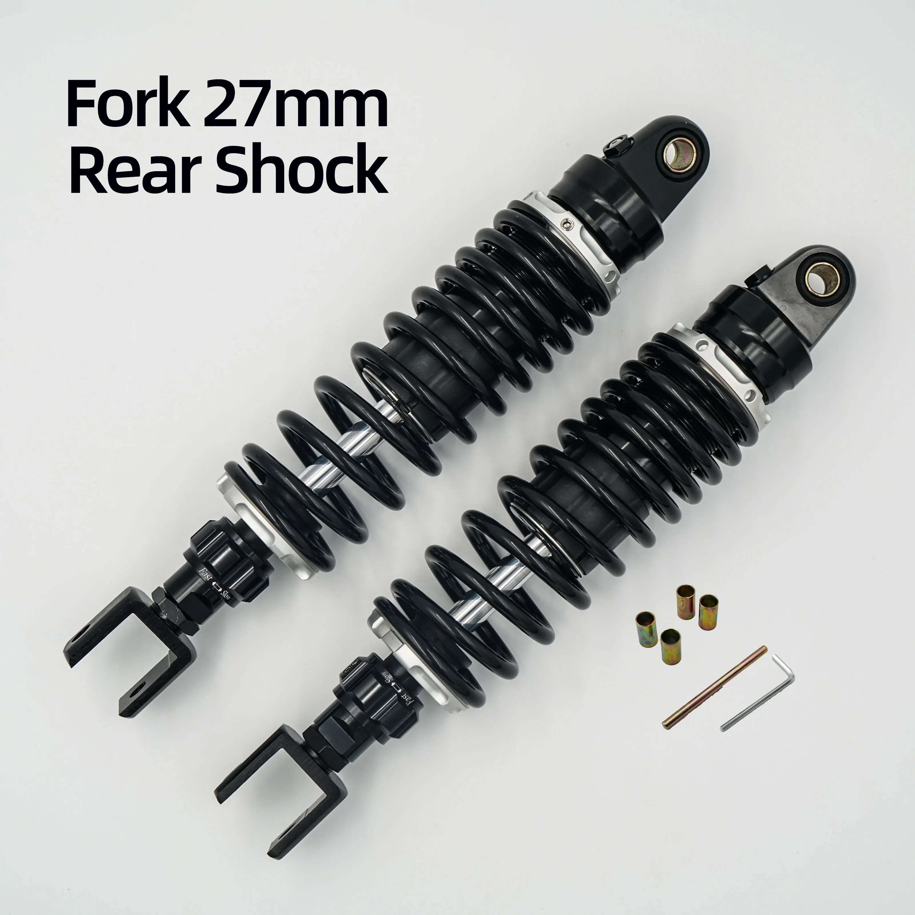 

Fork 27mm 320mm 340mm 360mm 375mm rear shocks for Honda NS150G, Kymco H150, Joymax , Haojue UHR150, Cyclone RT3, SYM, Aeon 400