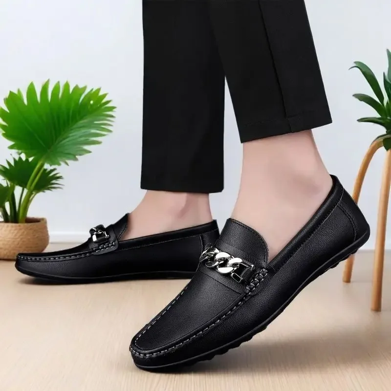 

New soft and comfortable Doudou men's shoes outdoor lazy one-pedal men's daily casual men's leather shoes driving shoes