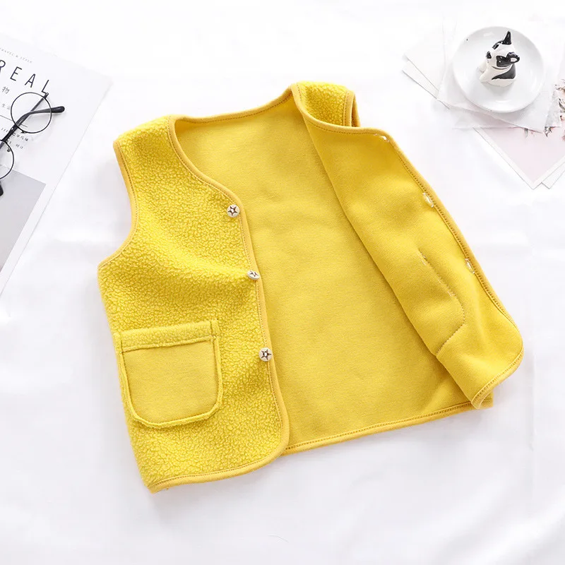 Baby Warm Winter Outerwear 0-6T 2023 New Kids Fleece Vests Toddler Clothes Child Waistcoat Sleeveless Jacket