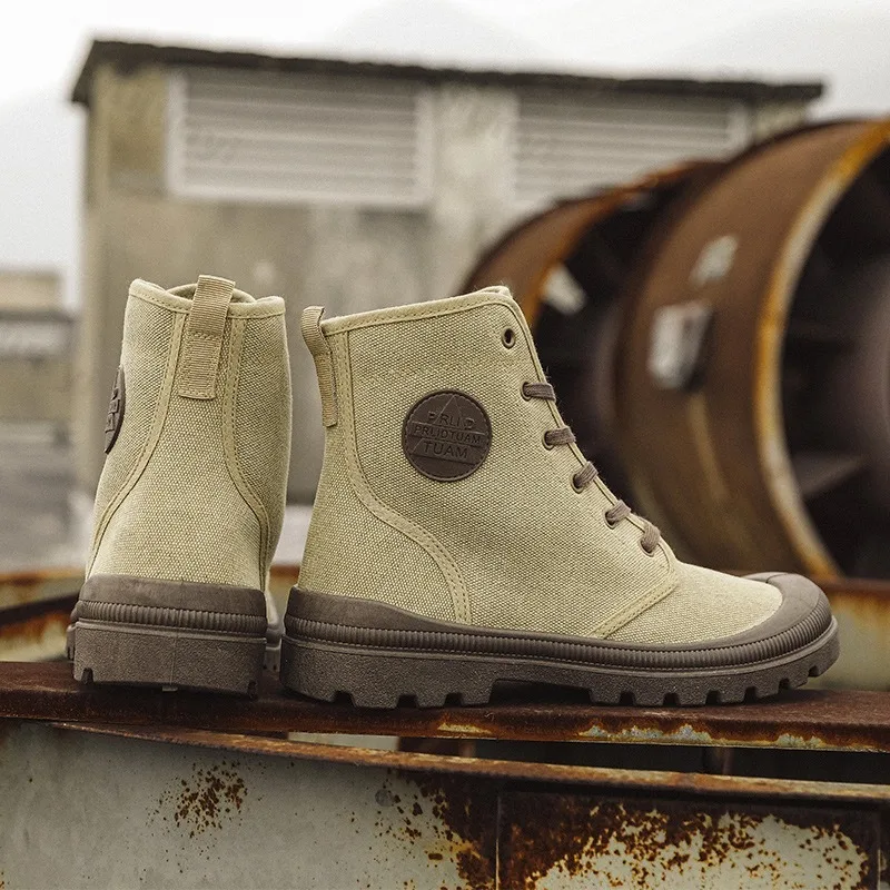 أحذية قماشية للرجال موضة أحذية عالية الجودة في الهواء الطلق مريحة لتسلق الجبال في الغابة منصة واسعة القاع أحذية المشي لمسافات طويلة في الهواء الطلق