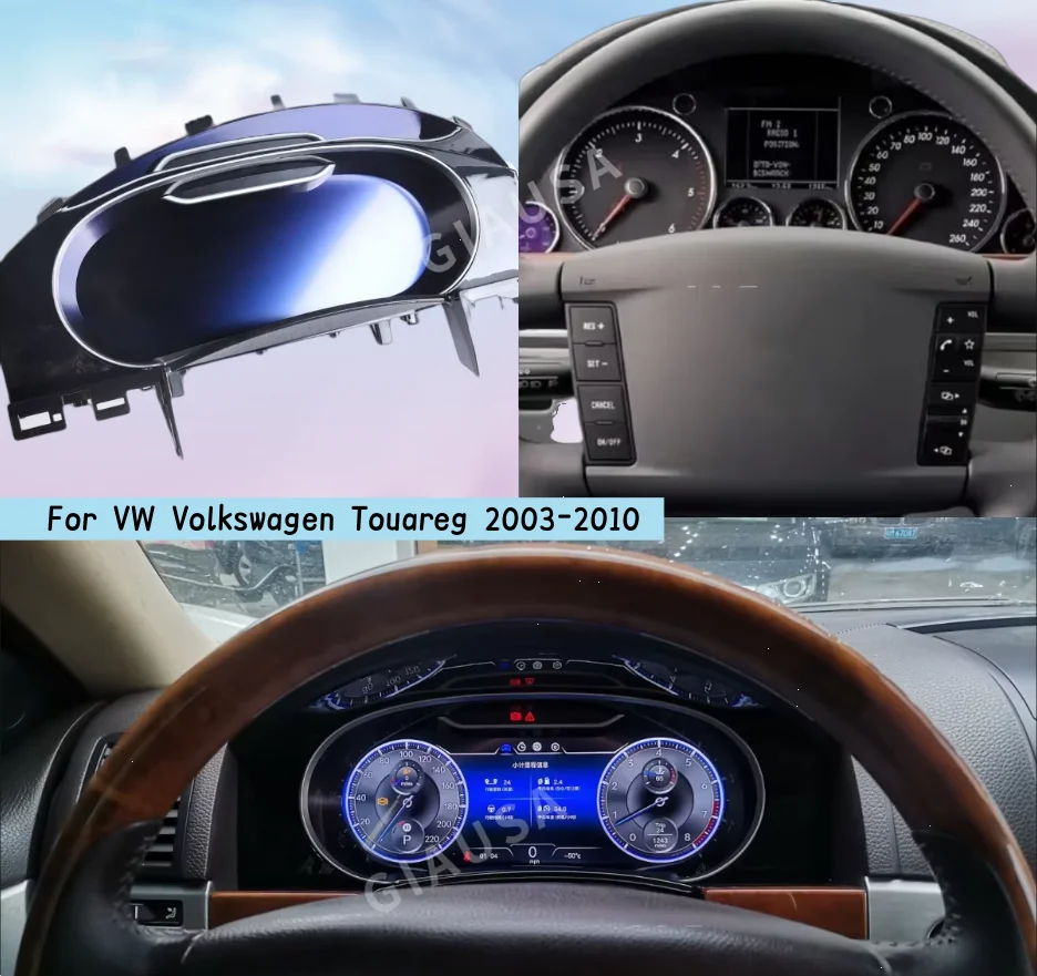 

For Volkswagen Touareg 2003 2004 2005 2006 - 2010 Car LCD Digital Cluster Virtual Cockpit Odometer Speedometer Dashboard Player